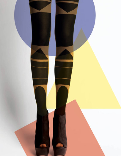 limited edition block screen printed tights