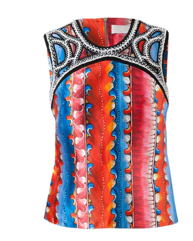 peter piloto printed embroidered silk top